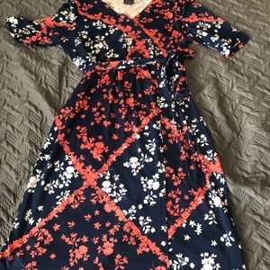 Faux wrap maternity dress